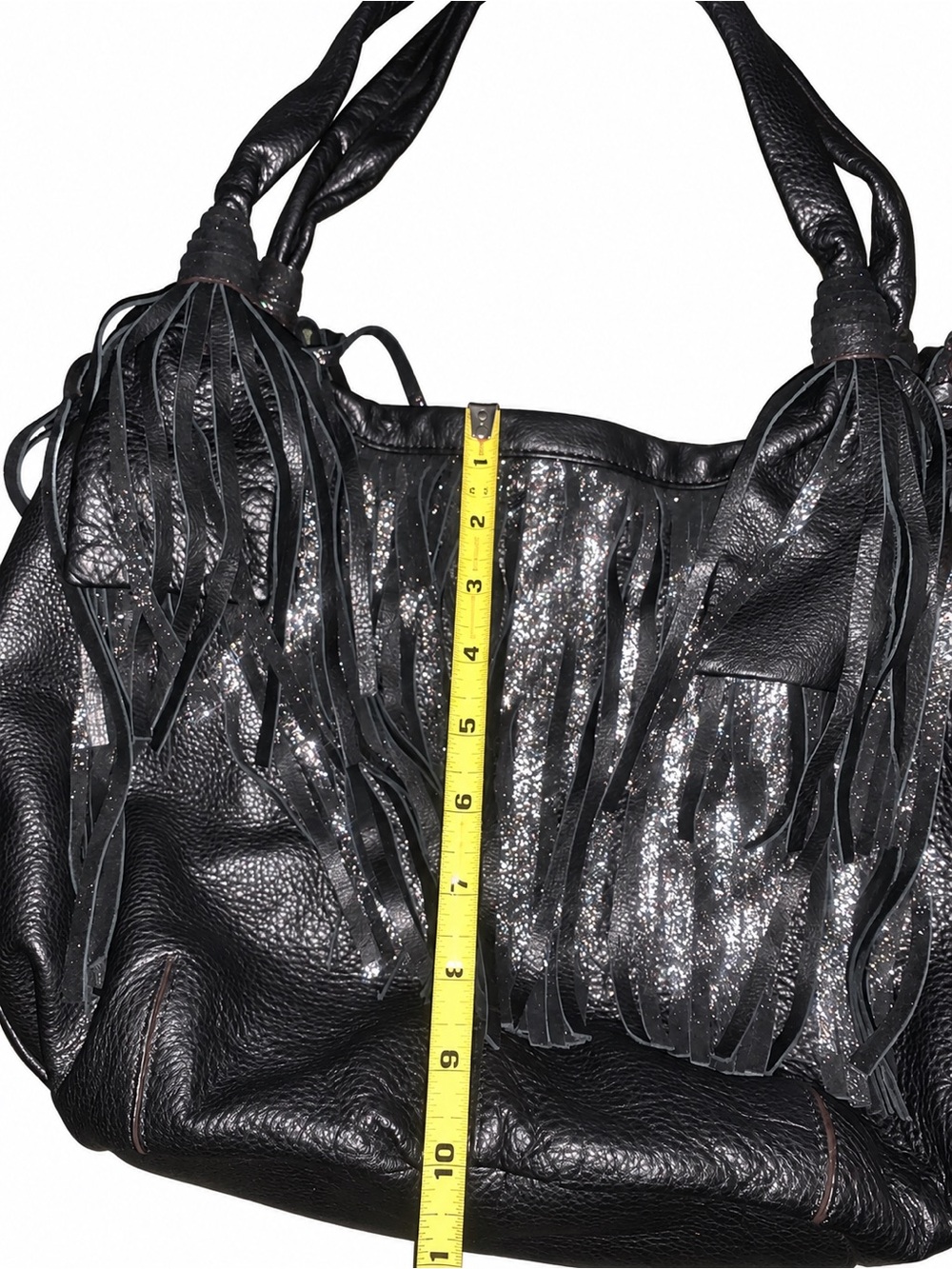 Fringe super soft Leather Shoulder Bag - Black❤️❤️❤️ - Picture 8 of 9